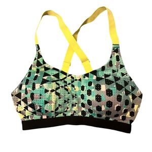 Lightweight by Victoria Sport Green Yellow Black Multi-color Sports Bra 32D